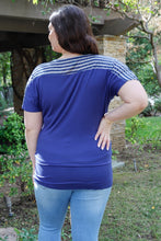 Load image into Gallery viewer, Plus Stripe Short Sleeve Top