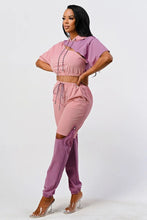 Load image into Gallery viewer, Pants Set In Color Block With Hoodie And Detachable Bottom Part