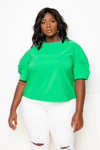 Load image into Gallery viewer, Ruched Puff Sleeve Blouse Top