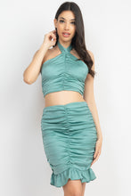 Load image into Gallery viewer, Halter Neck Crop Top &amp; Skirts Set