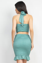 Load image into Gallery viewer, Halter Neck Crop Top &amp; Skirts Set