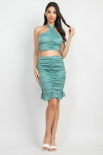 Load image into Gallery viewer, Halter Neck Crop Top &amp; Skirts Set