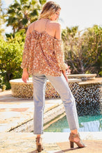 Load image into Gallery viewer, Strap Halter Neck Balloon Sleeve Floral Print Top
