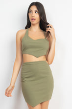 Load image into Gallery viewer, Asymmetrical Cross Back Top &amp; Skirts Set