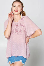 Load image into Gallery viewer, This Detailed Lace Trimmed Bubble Chiffon Blouse