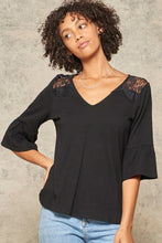 Load image into Gallery viewer, A Knit Top With Deep V Neckline And Yoke Design