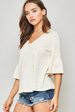 Load image into Gallery viewer, A Knit Top With Deep V Neckline And Yoke Design