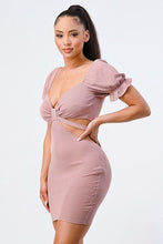 Load image into Gallery viewer, Lux Side Cutout W/ Back Tie Detail Bodycon Dress