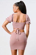 Load image into Gallery viewer, Lux Side Cutout W/ Back Tie Detail Bodycon Dress