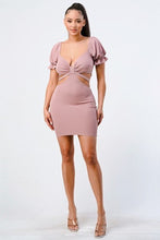 Load image into Gallery viewer, Lux Side Cutout W/ Back Tie Detail Bodycon Dress