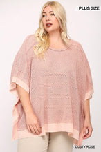 Load image into Gallery viewer, Light Knit And Woven Mixed Boxy Top With Poncho Sleeve