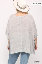 Load image into Gallery viewer, Light Knit And Woven Mixed Boxy Top With Poncho Sleeve