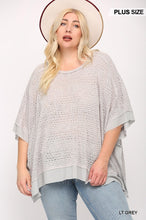 Load image into Gallery viewer, Light Knit And Woven Mixed Boxy Top With Poncho Sleeve