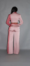 Load image into Gallery viewer, Colorblock Crop Blazer With Matching Low Rise Wide Leg Pant Set With Pockets