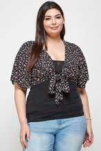Load image into Gallery viewer, Plus Size Ditsy Floral Print Cropped Bolero Cardigan