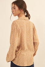 Load image into Gallery viewer, Collared Neckline Floral-print Shirt