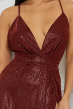 Load image into Gallery viewer, Glitter Fabric Sweetheart Surplice Maxi Dress