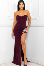 Load image into Gallery viewer, Beaded Embroidered Near Slit Detail Maxi Ddress