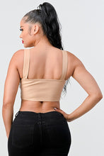 Load image into Gallery viewer, Lux Faux Leather Pu Zipup Strap Sleeveless Cropped Top