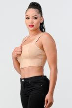 Load image into Gallery viewer, Lux Faux Leather Pu Zipup Strap Sleeveless Cropped Top