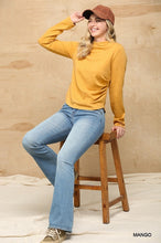 Load image into Gallery viewer, Solid And Cozy Soft Knit Mock Neck Top With Side Ruched Detail