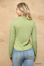 Load image into Gallery viewer, Solid And Cozy Soft Knit Mock Neck Top With Side Ruched Detail