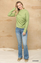 Load image into Gallery viewer, Solid And Cozy Soft Knit Mock Neck Top With Side Ruched Detail