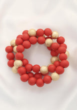 Load image into Gallery viewer, Metal Wood Bead Bracelet