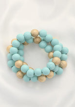 Load image into Gallery viewer, Metal Wood Bead Bracelet