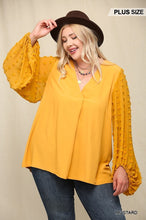 Load image into Gallery viewer, Woven And Textured Chiffon Top With Voluminous Sheer Sleeves