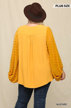 Load image into Gallery viewer, Woven And Textured Chiffon Top With Voluminous Sheer Sleeves