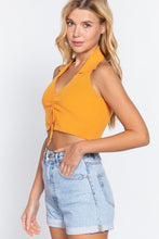 Load image into Gallery viewer, Halter Ruched Crop Sweater Knit Top
