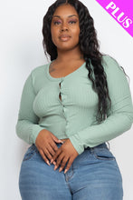 Load image into Gallery viewer, Plus Size Button Up Cropped Top