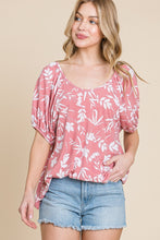 Load image into Gallery viewer, Floral T/r Span Babydoll Top