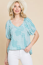 Load image into Gallery viewer, Hounds Tooth And Check Plaid Top