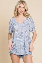 Load image into Gallery viewer, Hounds Tooth And Check Plaid Top