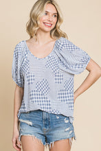 Load image into Gallery viewer, Hounds Tooth And Check Plaid Top