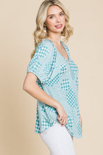 Load image into Gallery viewer, Hounds Tooth And Check Plaid Top