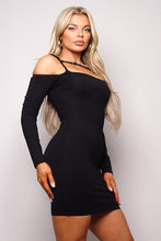 Load image into Gallery viewer, Long Sleeve Cuff Front Strap Mini Dress