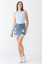Load image into Gallery viewer, Baby Blue Chess Cage Print Cotton Blend Sleeveless Bodysuit