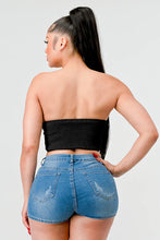 Load image into Gallery viewer, Luxe sweetheart ruffled drawstring lace bustier top