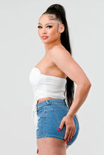 Load image into Gallery viewer, Luxe sweetheart ruffled drawstring lace bustier top