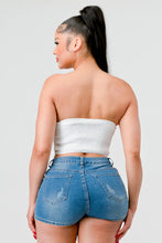 Load image into Gallery viewer, Luxe sweetheart ruffled drawstring lace bustier top