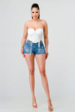 Load image into Gallery viewer, Luxe sweetheart ruffled drawstring lace bustier top