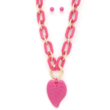 Load image into Gallery viewer, Chunky Color Acrylic Leaf Pendant Necklace
