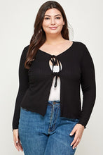 Load image into Gallery viewer, Solid Ribbed Pointelle Cardigan