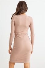 Load image into Gallery viewer, Ribbed Crew Neck Long Sleeve Mini Dress