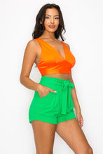Load image into Gallery viewer, Smock V-neck Satin Bra Top