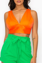 Load image into Gallery viewer, Smock V-neck Satin Bra Top
