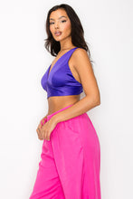 Load image into Gallery viewer, Smock V-neck Satin Bra Top